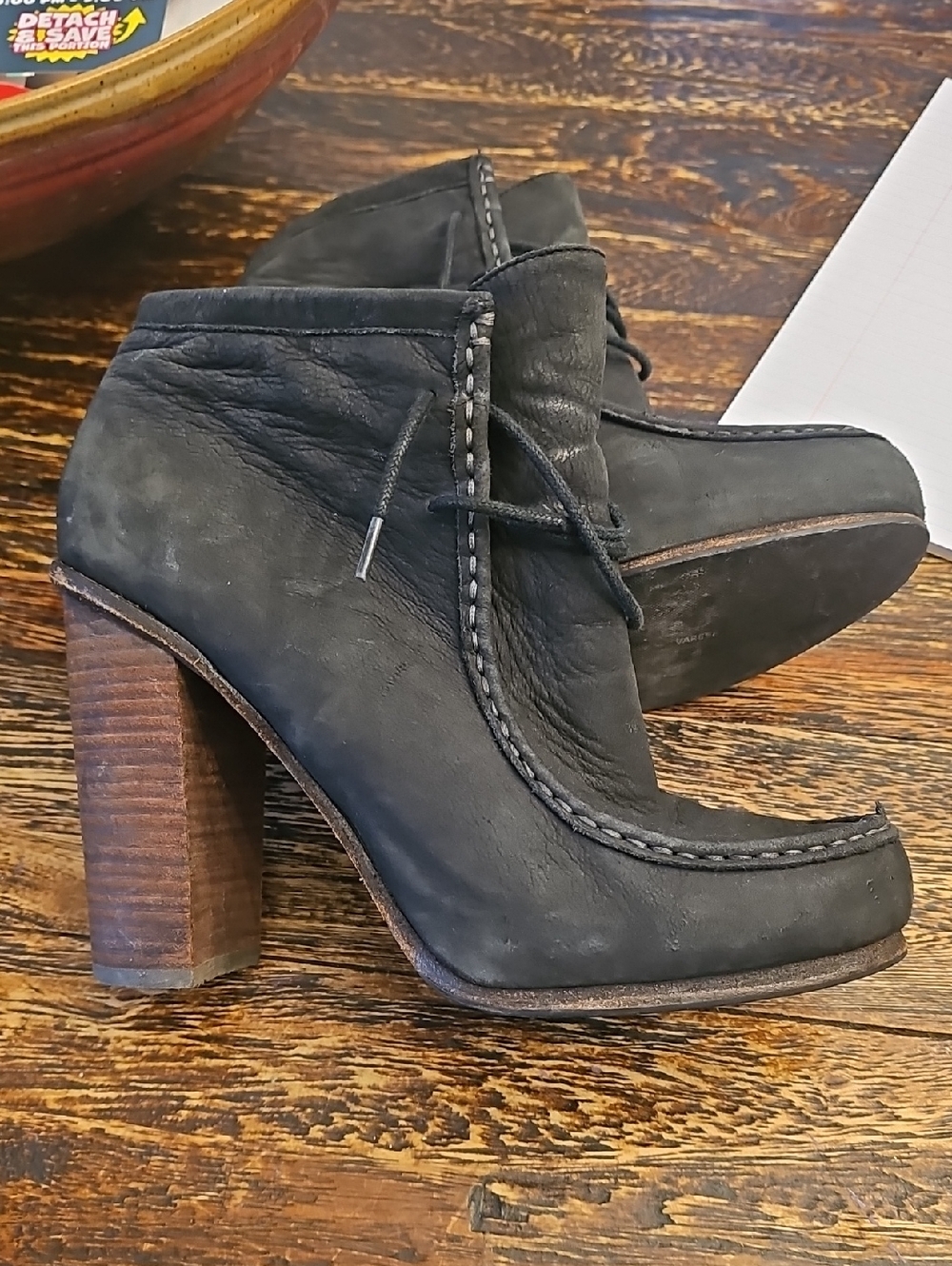 Dolce Vita Women’s Black Leather Lace-Up High Heel Ankle Boots 8.5